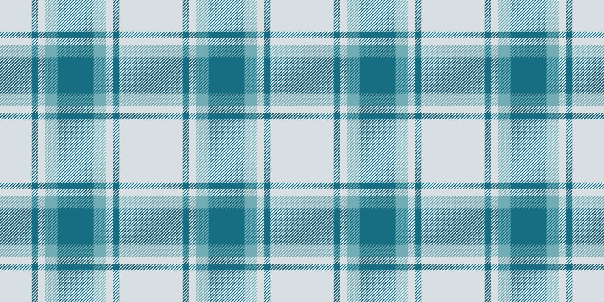 Serene teal and gray plaid pattern. Perfect for textile design, websites, or branding projects. Clean, minimalist style evokes feelings of calm and order. vector