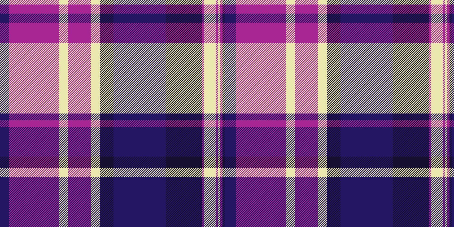 Vibrant purple and cream plaid pattern. Perfect for textile design, fashion, website backgrounds, or any project needing a stylish and sophisticated textured backdrop. vector