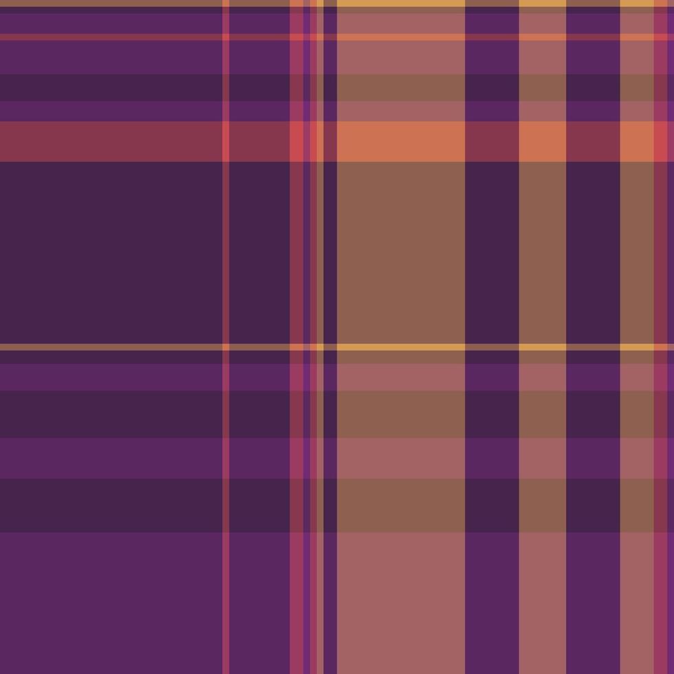 Elegant purple, mauve, and orange plaid pattern. Perfect for textile design, fashion, website backgrounds, or autumnal themed projects. vector