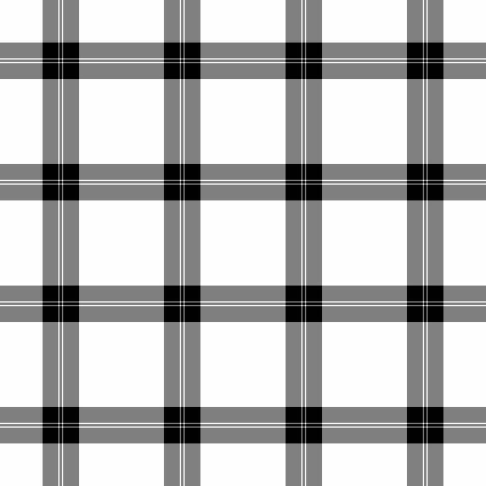 Stylish black, grey, and white plaid pattern. Perfect for textile design, fashion, website backgrounds, or wrapping paper. Clean lines and a classic look. vector