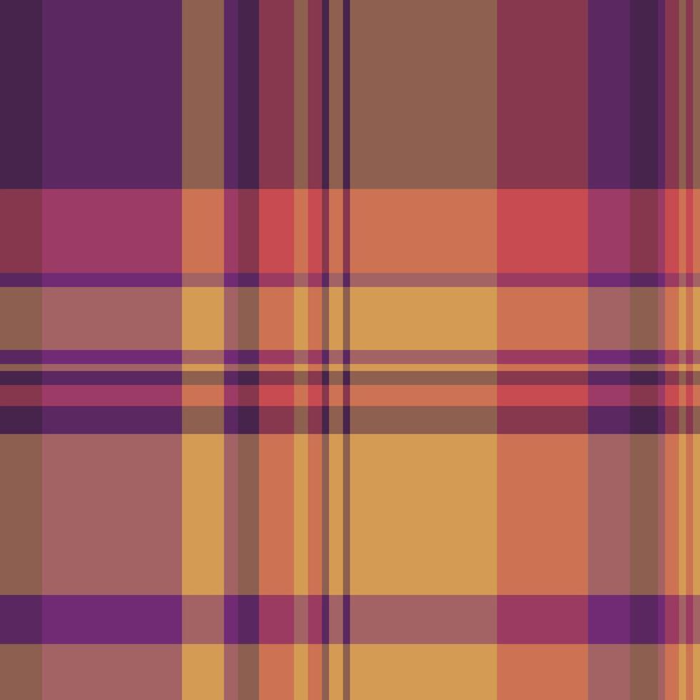 France texture check tartan, season seamless pattern background. British plaid textile fabric in red and orange colors. vector