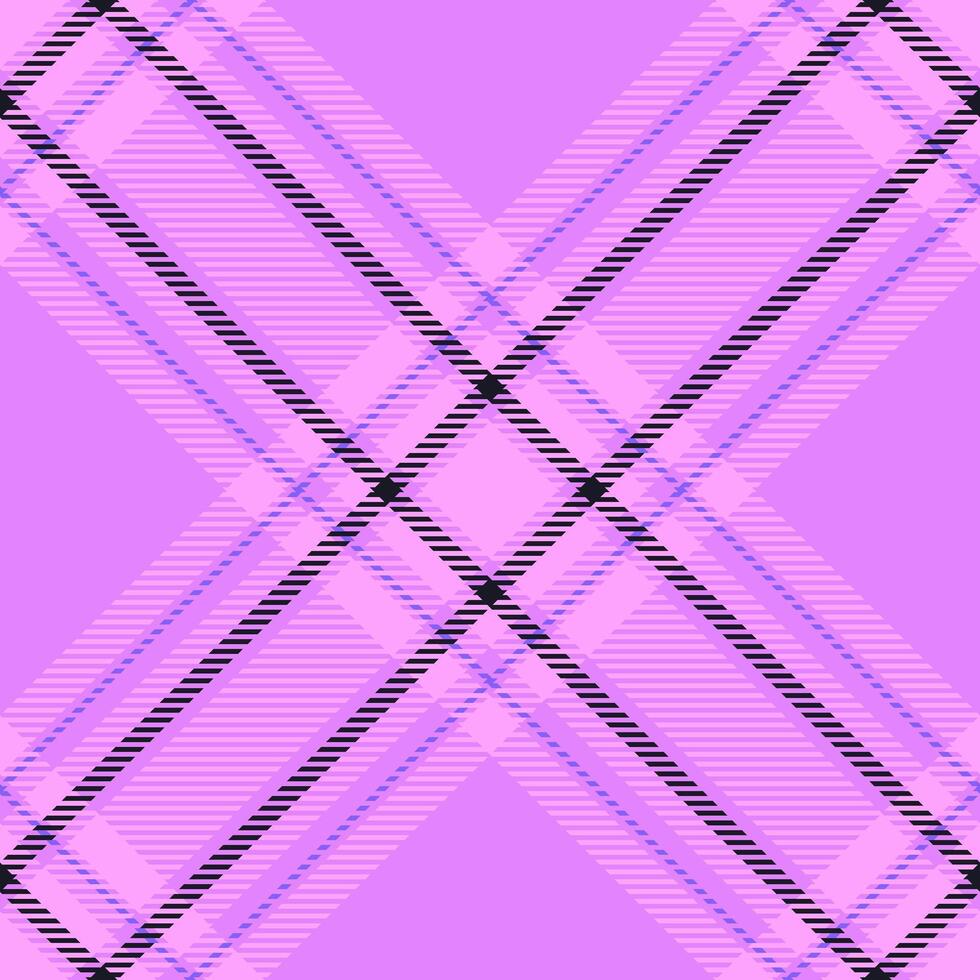 Aesthetic pattern check tartan, festive seamless fabric background. Lilac texture plaid textile in purple and magenta colors. vector