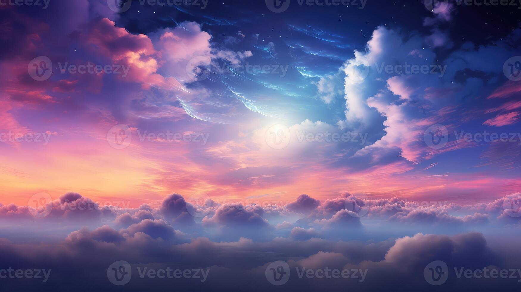 wispy clouds stars photo