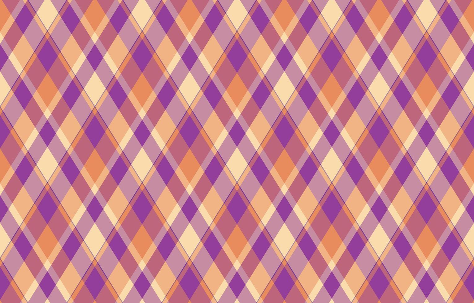 Elegant diagonal plaid pattern in muted orange, purple, and beige tones. Perfect for textile design, website backgrounds, or fashion illustrations. vector