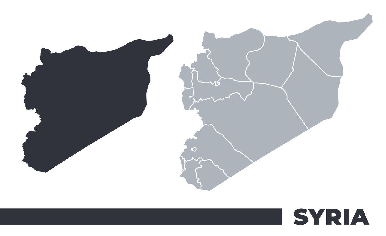 Syria flat and border outline maps vector