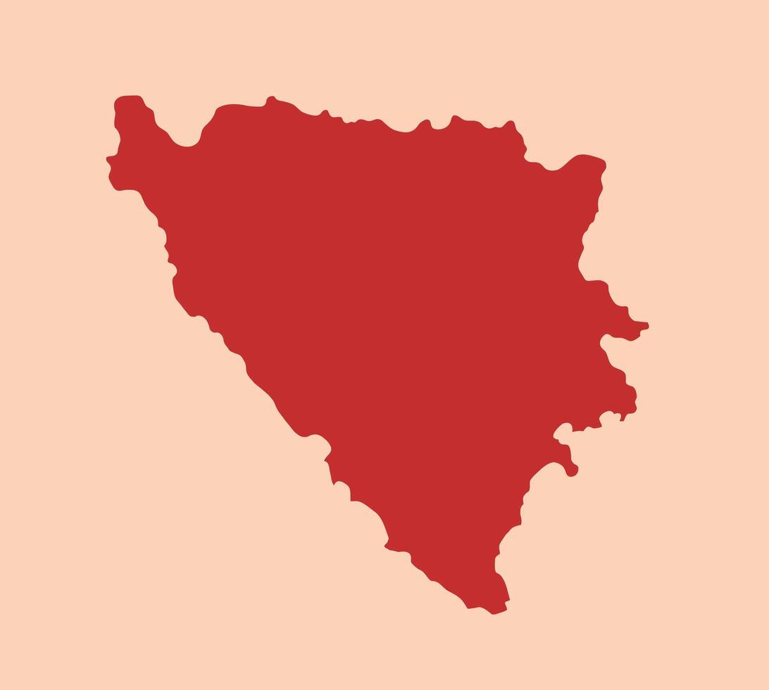 Bosnia simple flat red map vector
