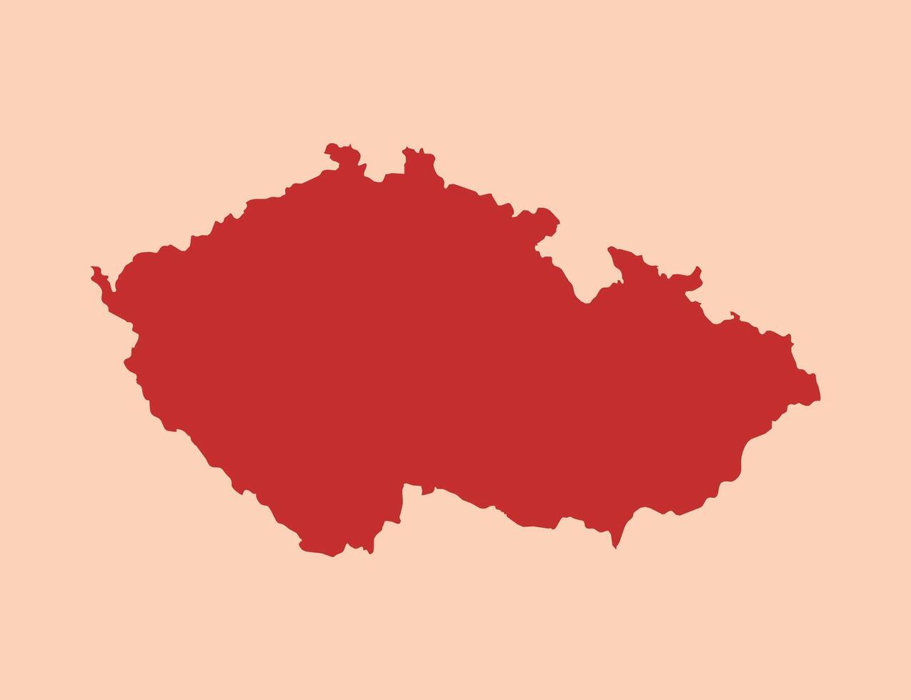 Czech Republic simple flat red map vector