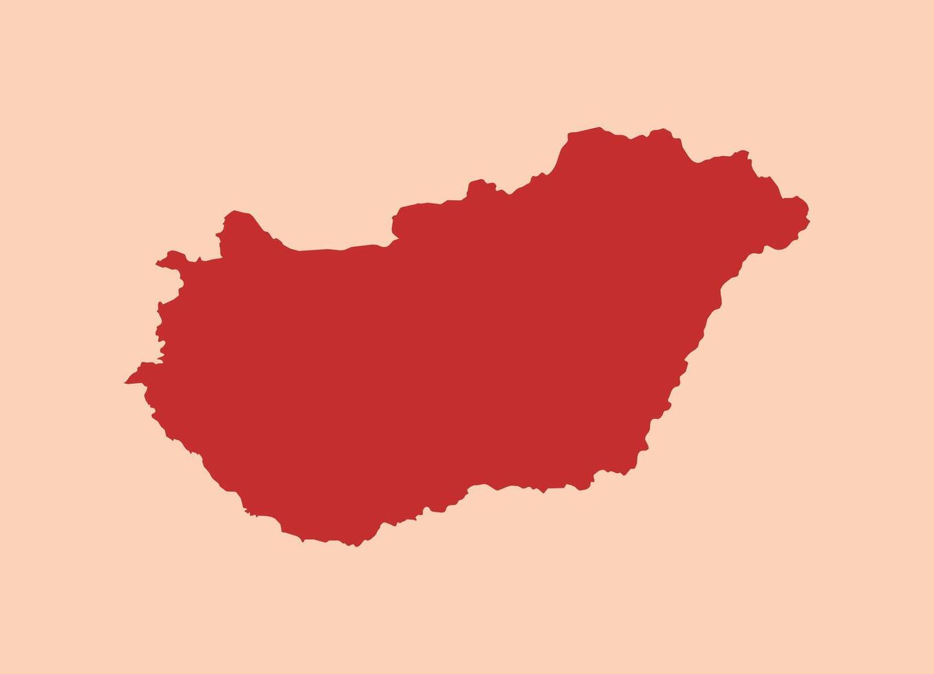 Hungary simple flat red map vector