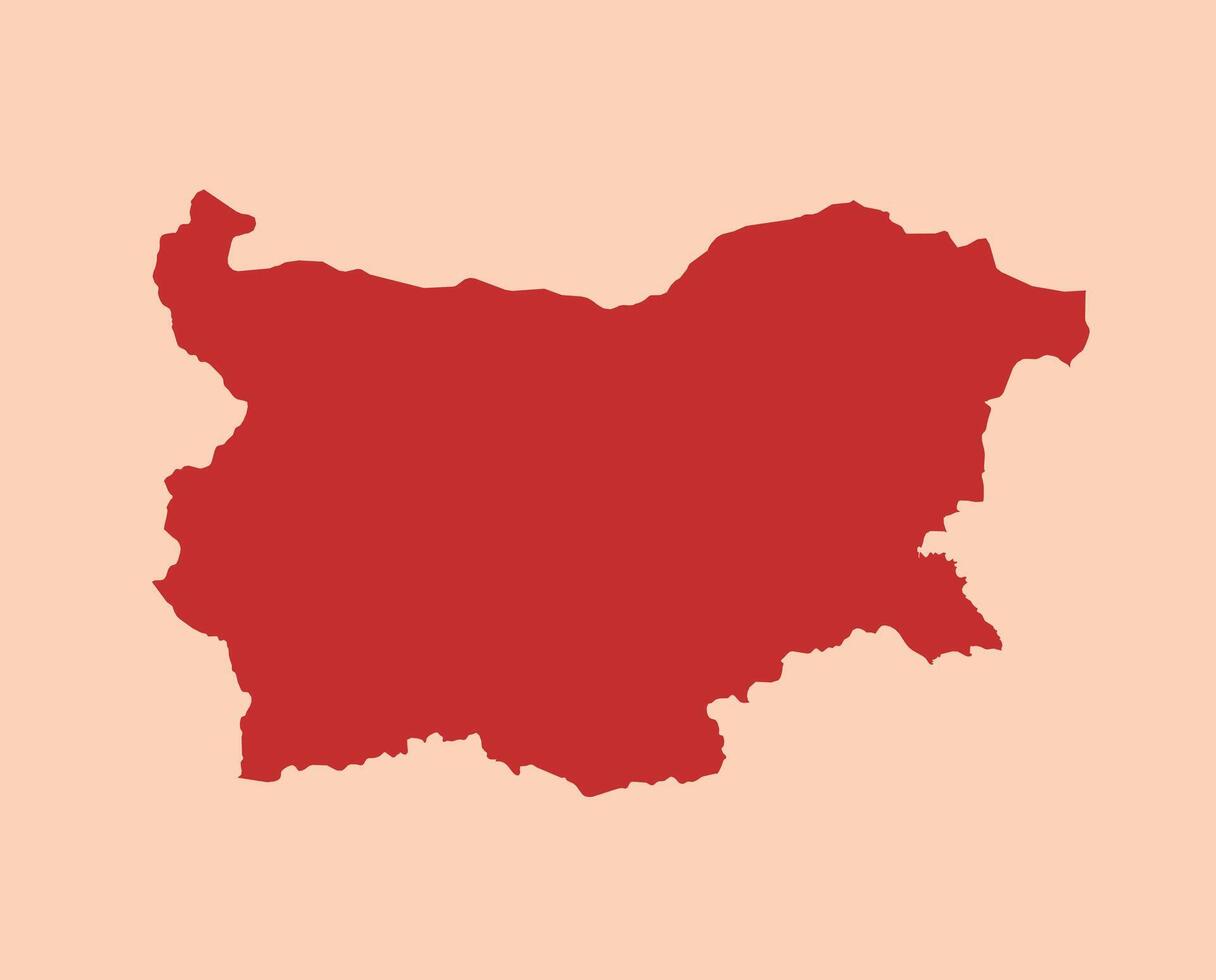 Bulgaria simple flat red map vector