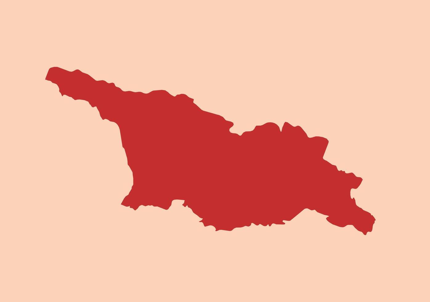 Georgia simple flat red map vector