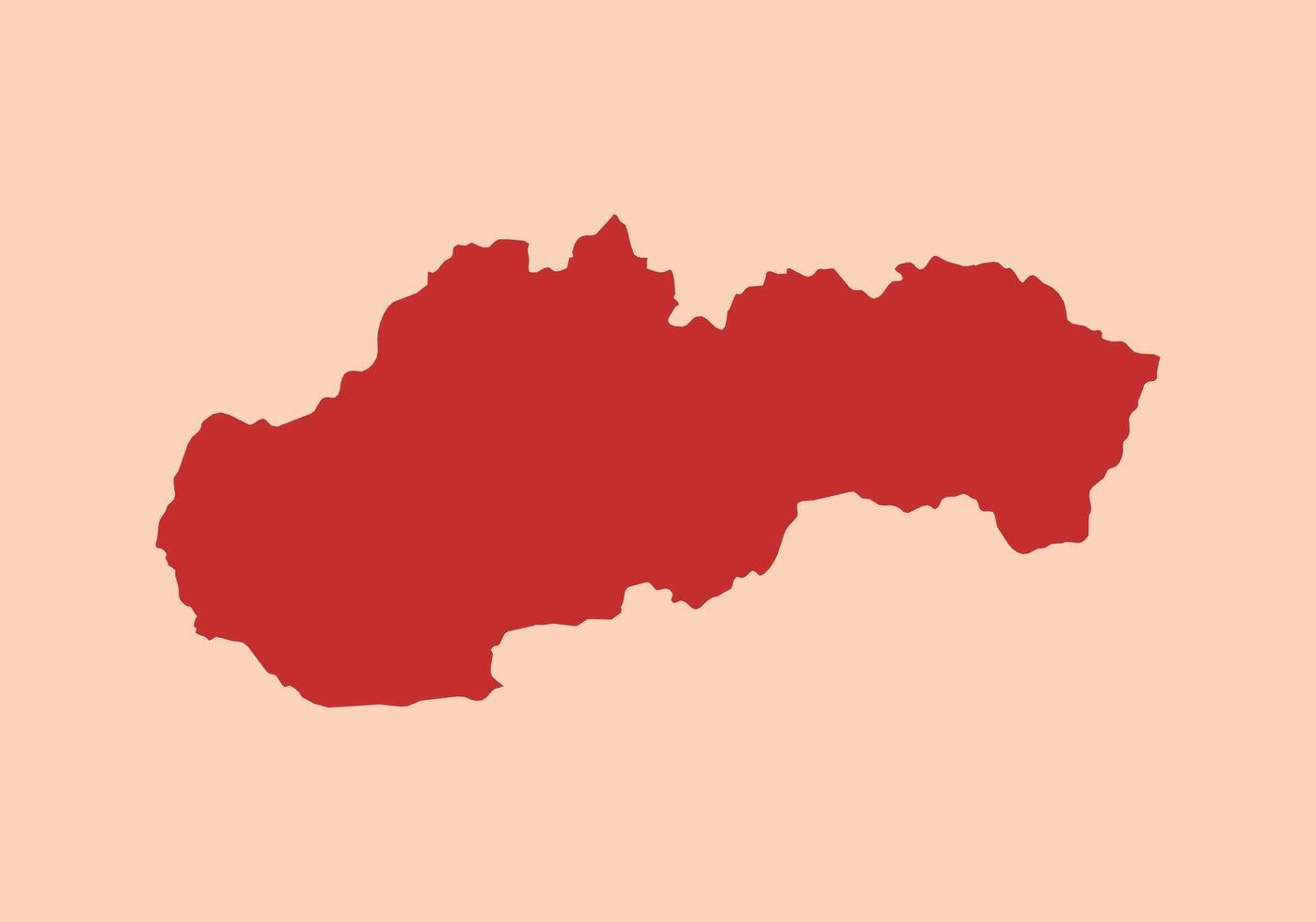 Slovakia simple flat red map vector