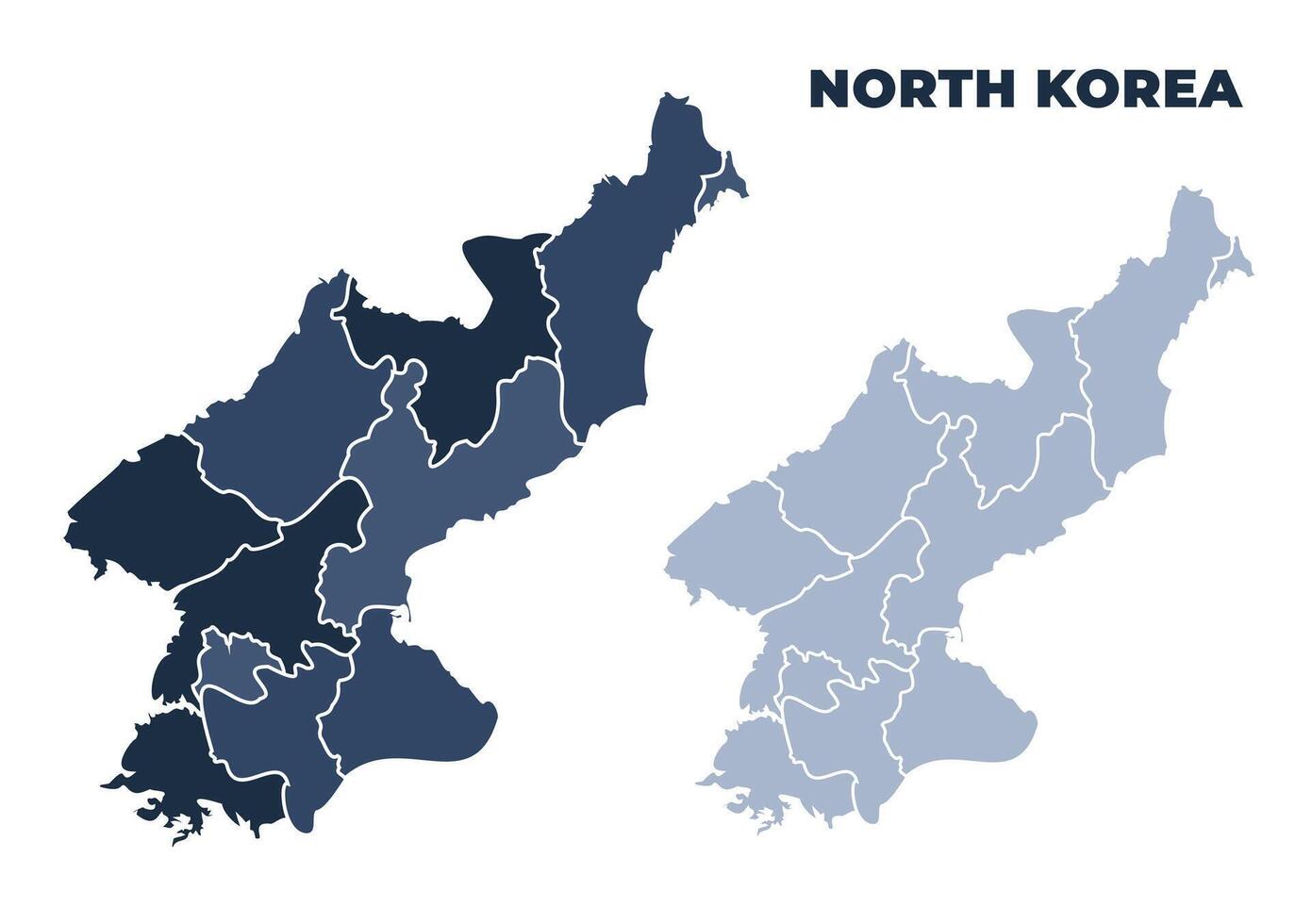 North Korea political map with states border outline vector