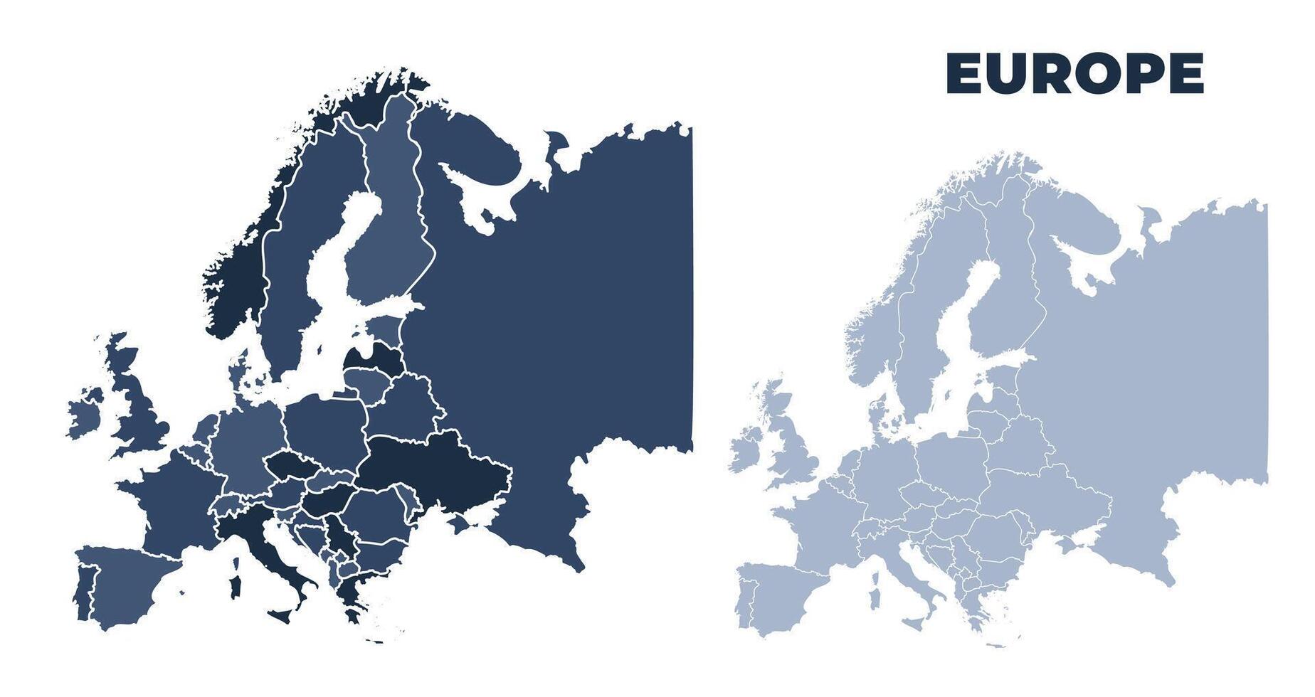 Europe political map with states border outline vector