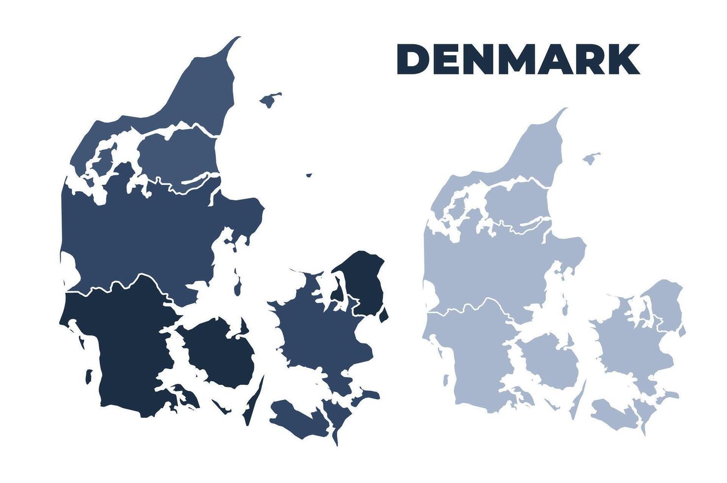 Denmark political map with states border outline vector