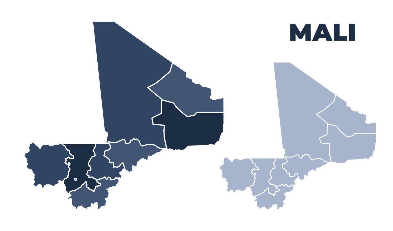 Mali political map with states border outline vector