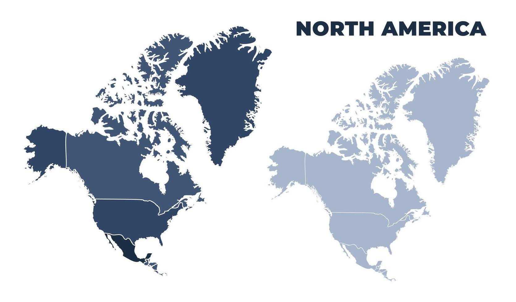 North America political map with states border outline vector