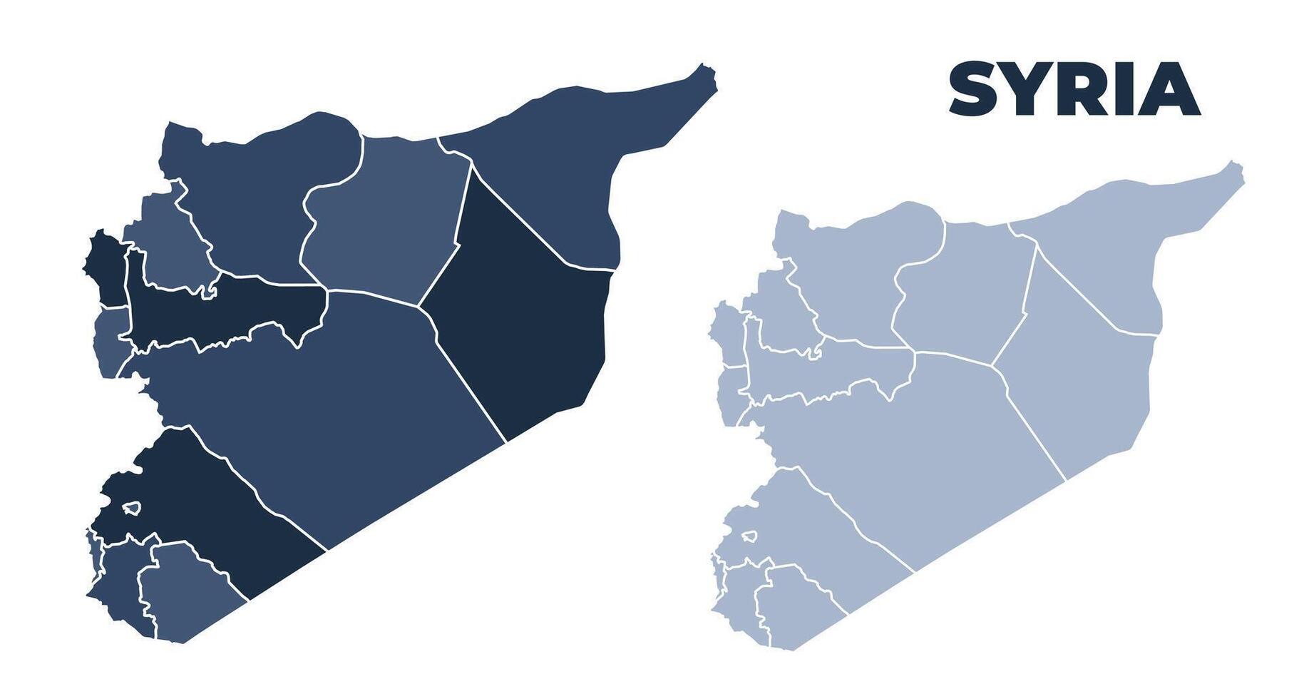 Syria political map with states border outline vector