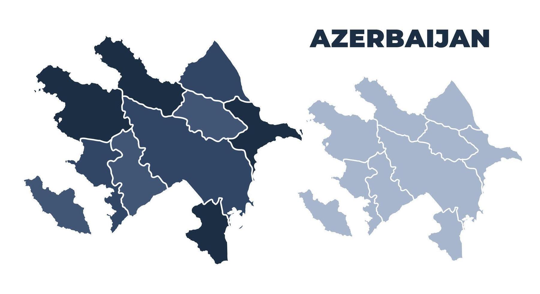 Azerbaijan political map with states border outline vector