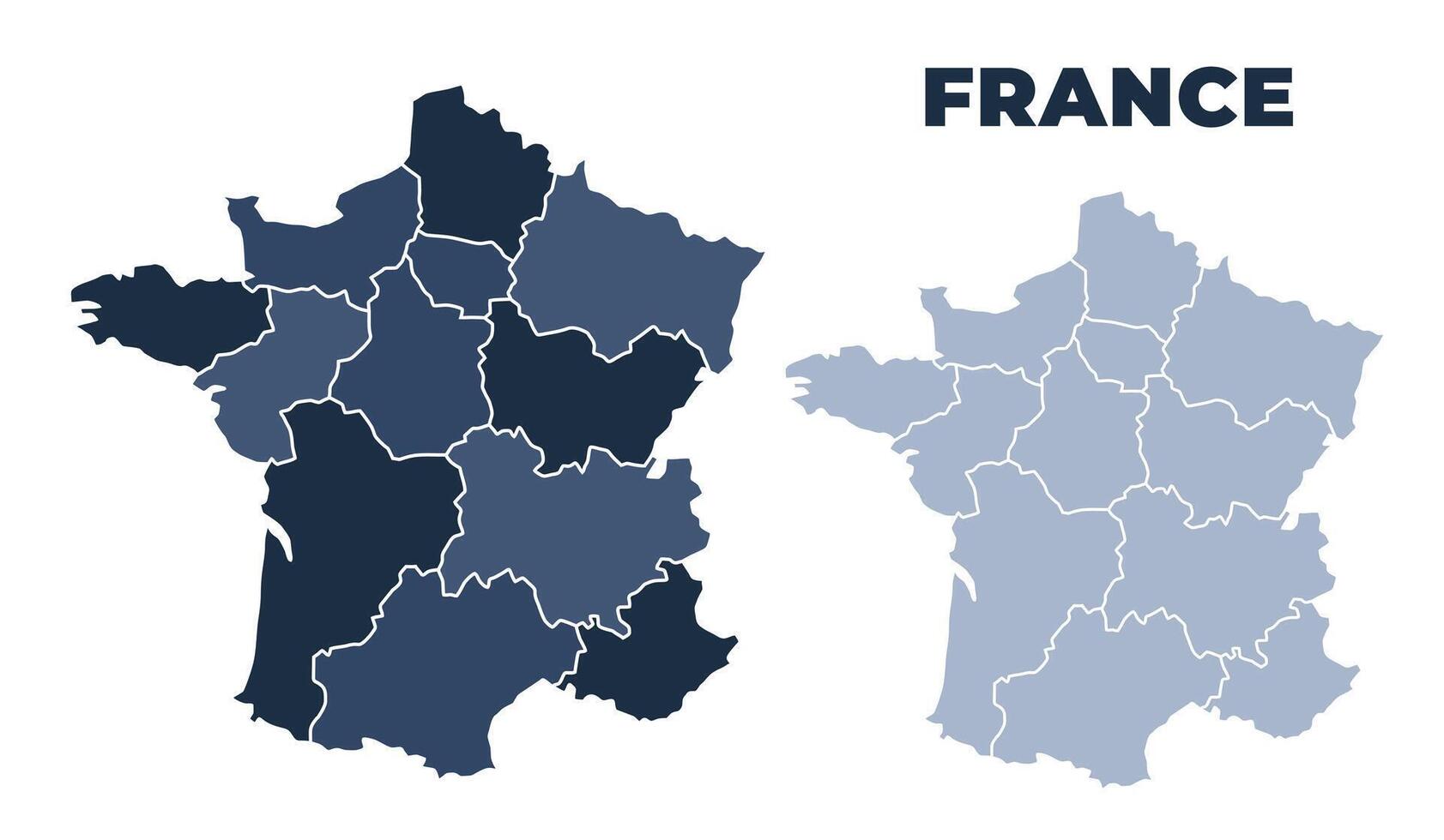 France political map with states border outline vector