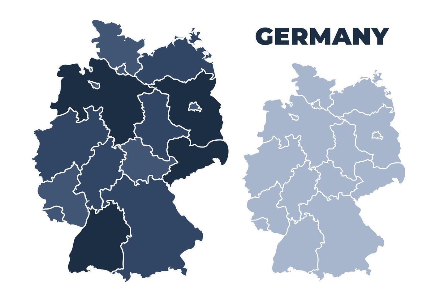 Germany political map with states border outline vector