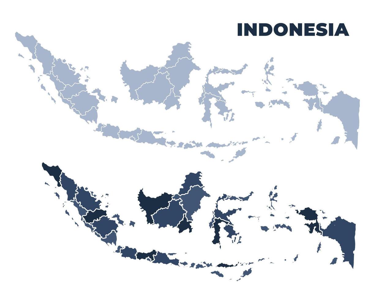 Indonesia political map with states border outline vector