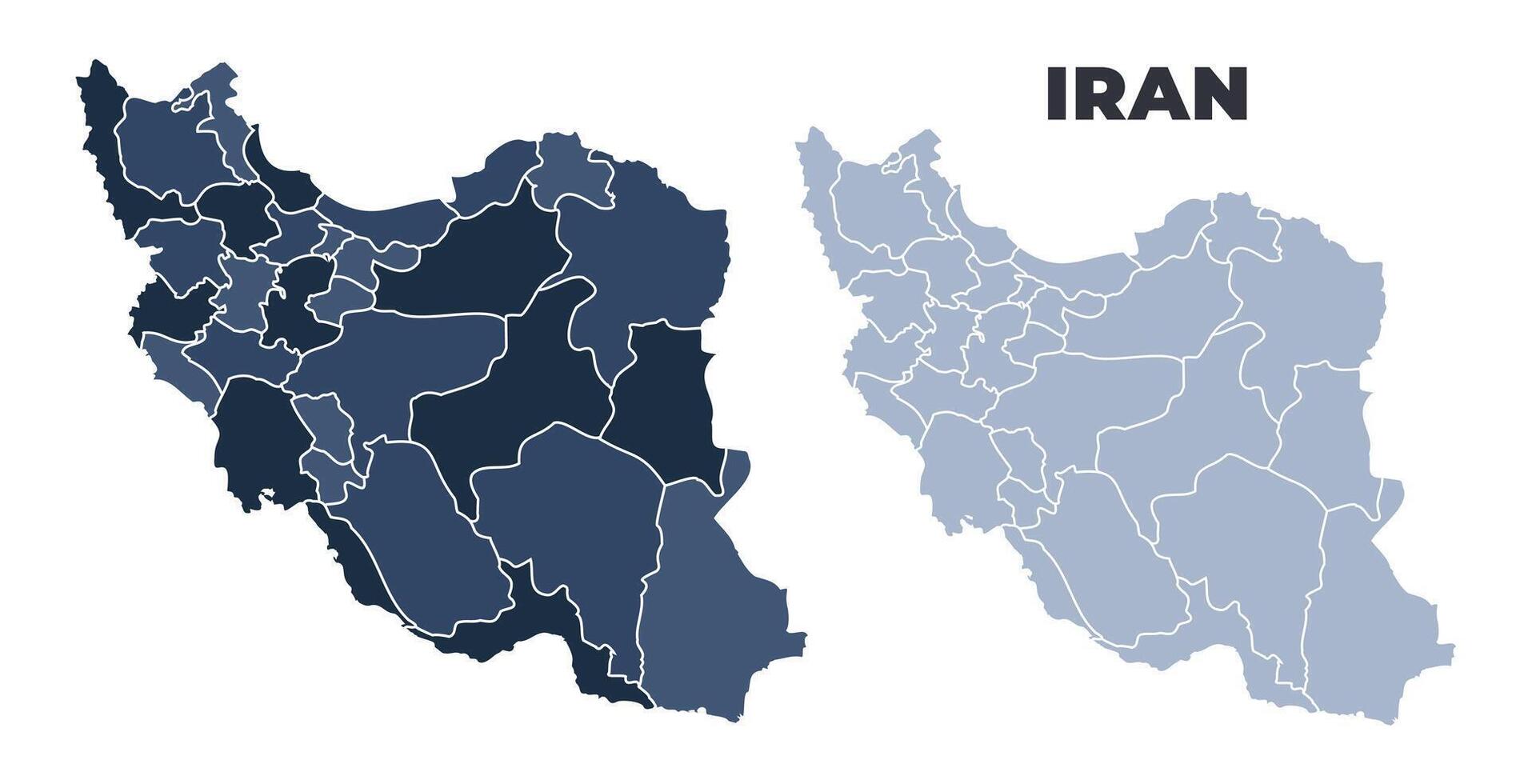 Iran political map with states border outline vector
