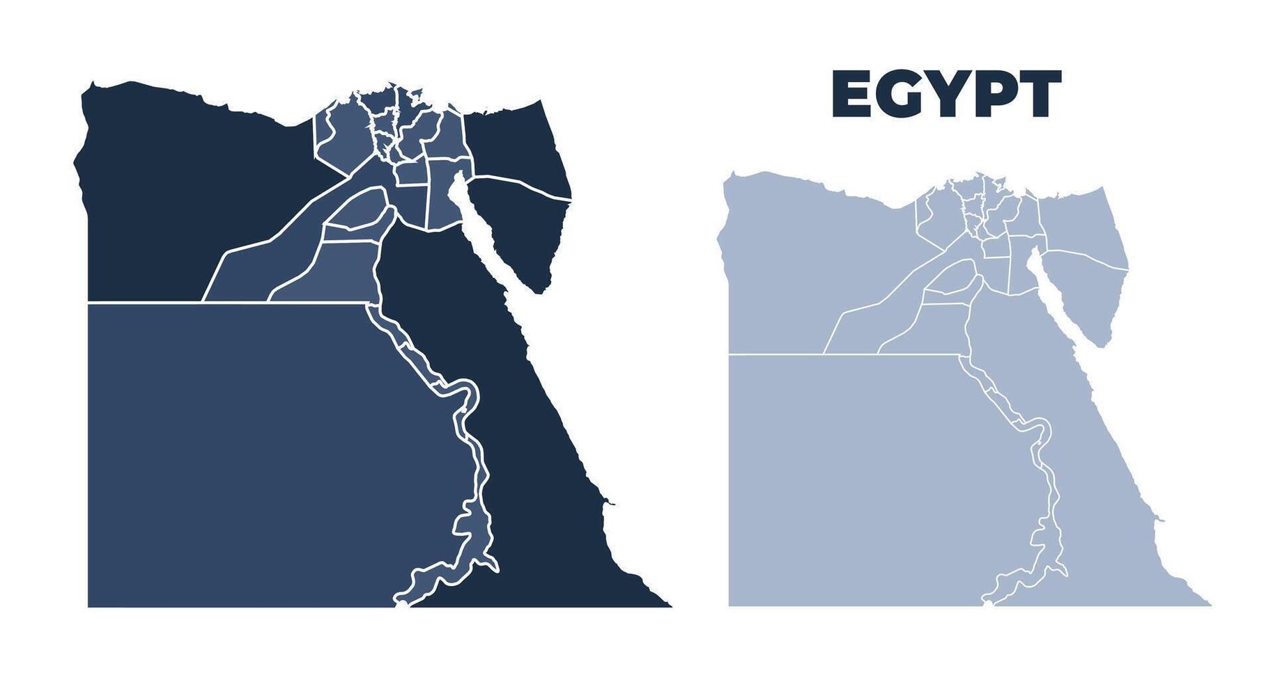 Egypt political map with states border outline vector