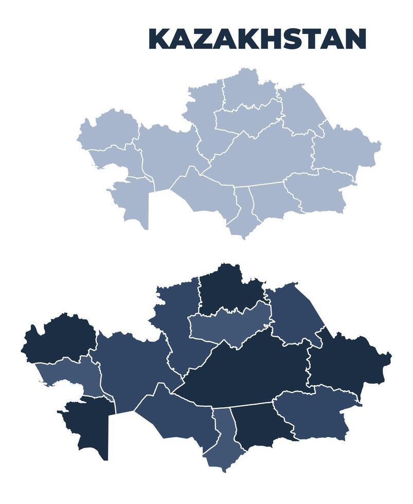 Kazakhstan political map with states border outline vector