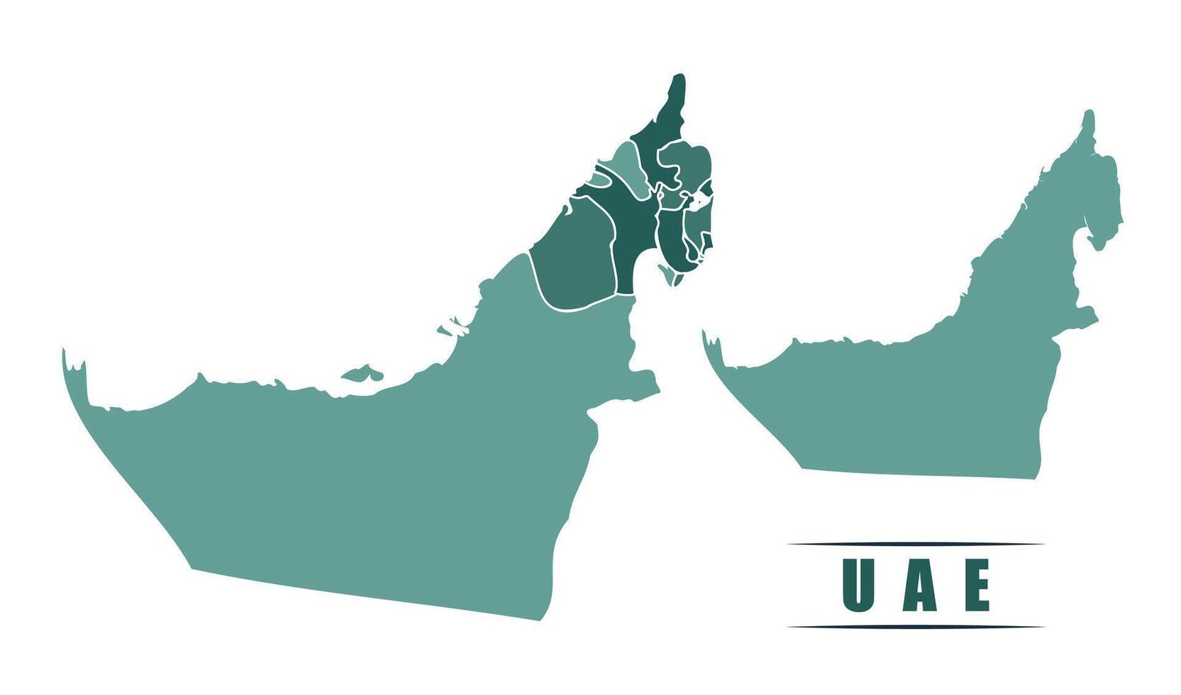 United Arab Emirates simple flat political map with states border vector