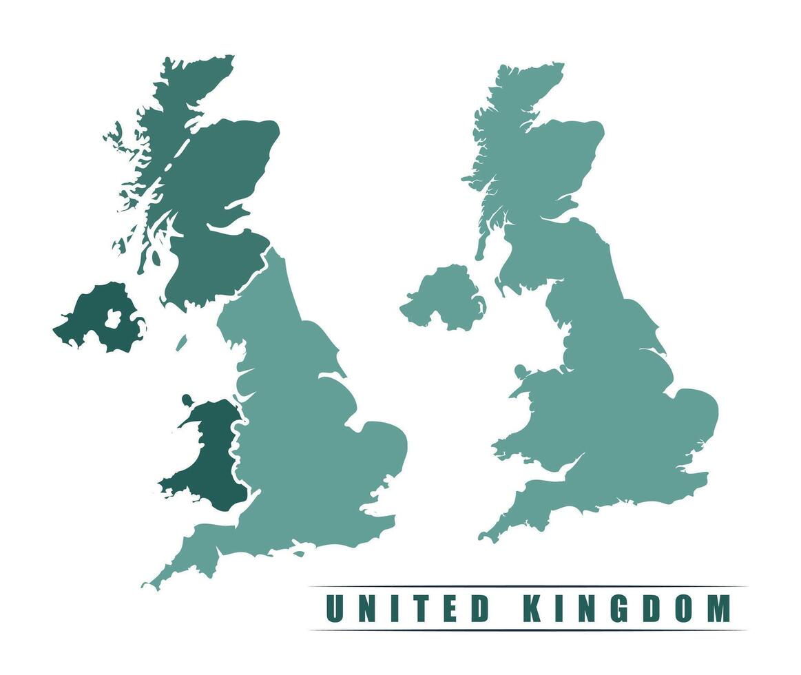 United Kingdom simple flat political map with states border vector