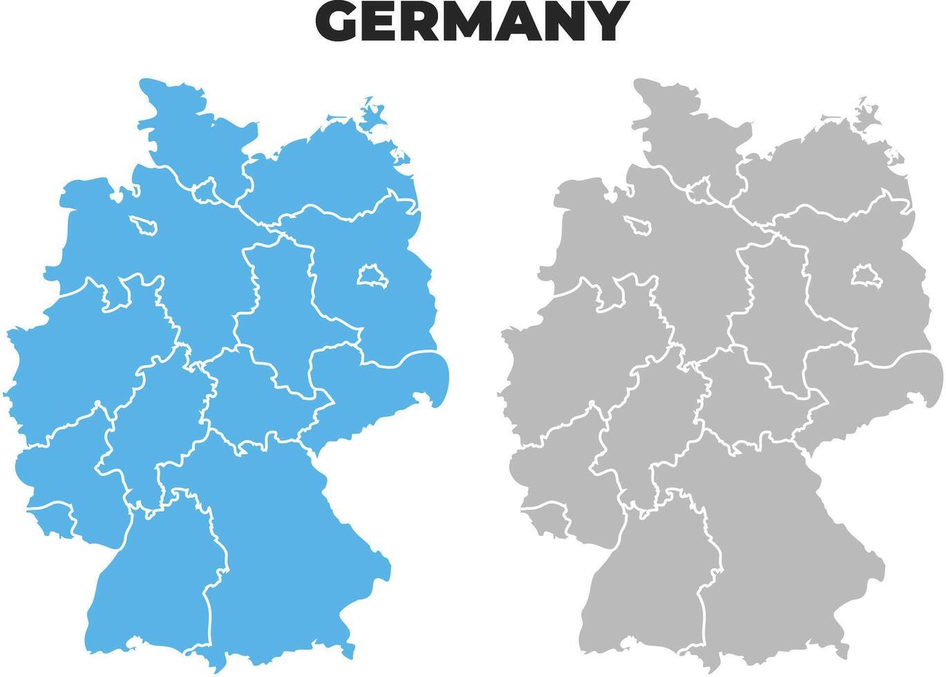 Germany simple maps flat illustration vector
