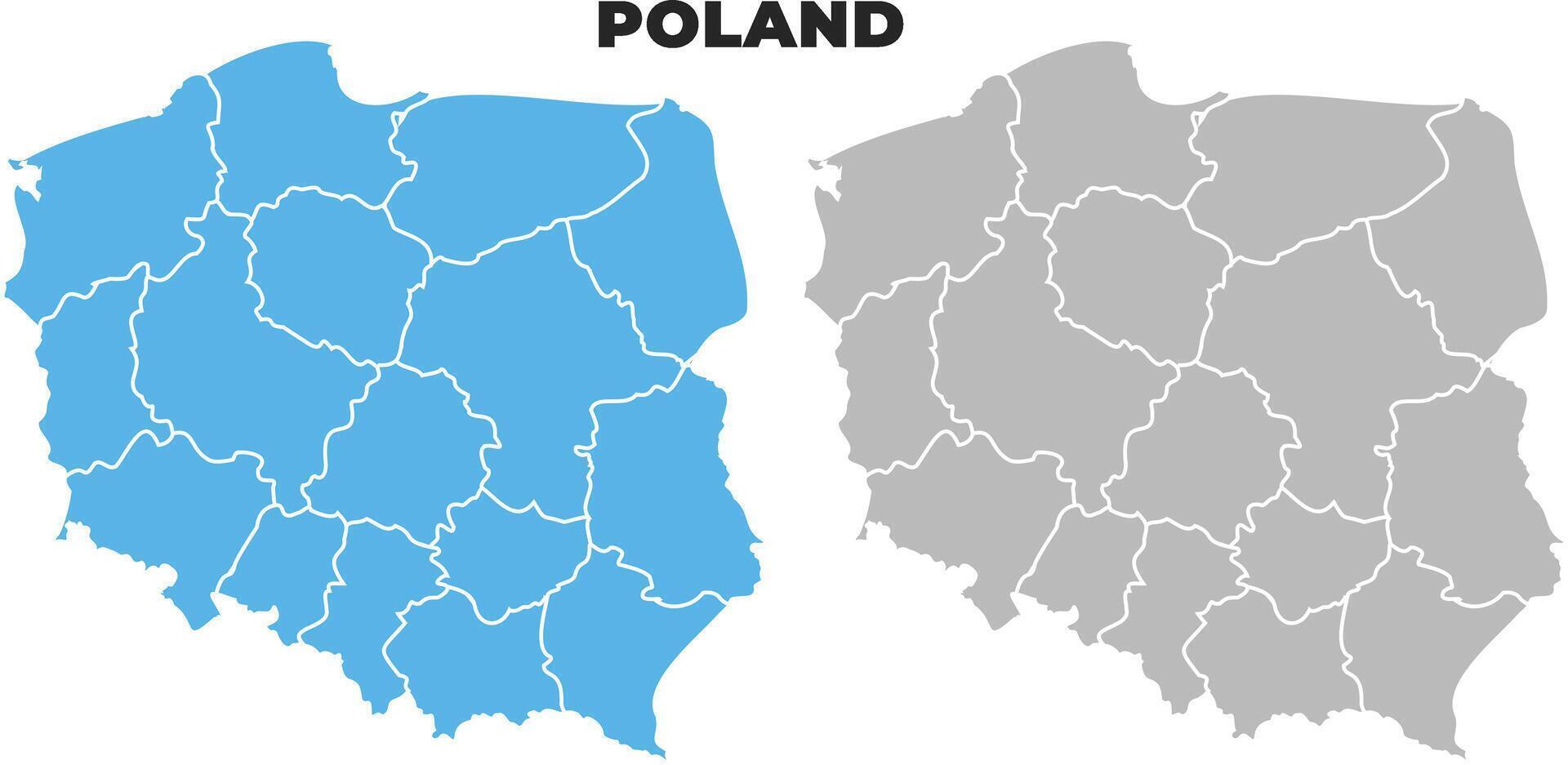 Poland simple maps flat illustration vector
