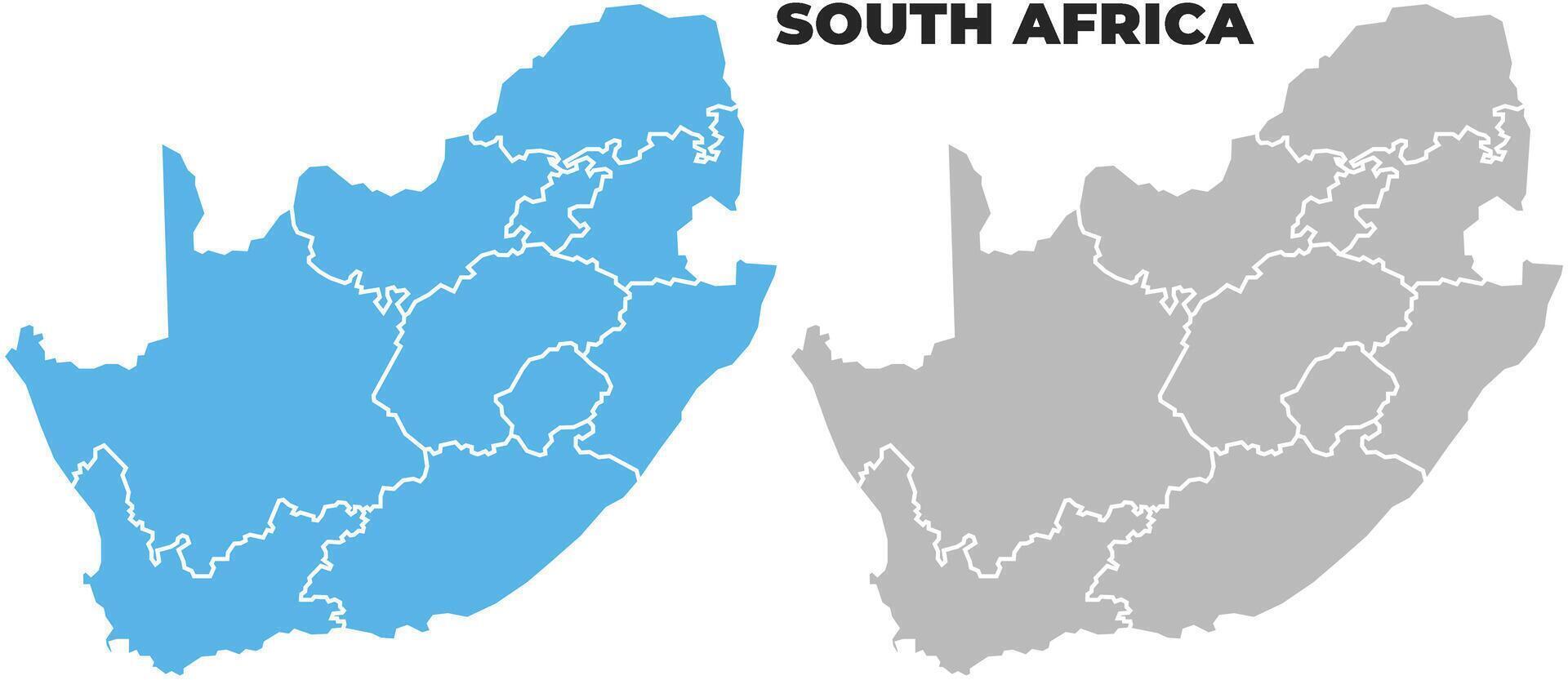 South Africa simple maps flat illustration vector