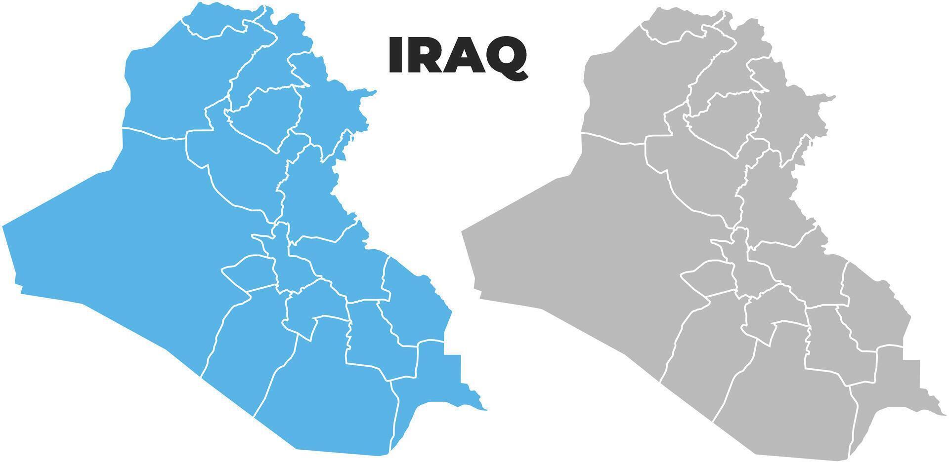 Iraq simple maps flat illustration vector