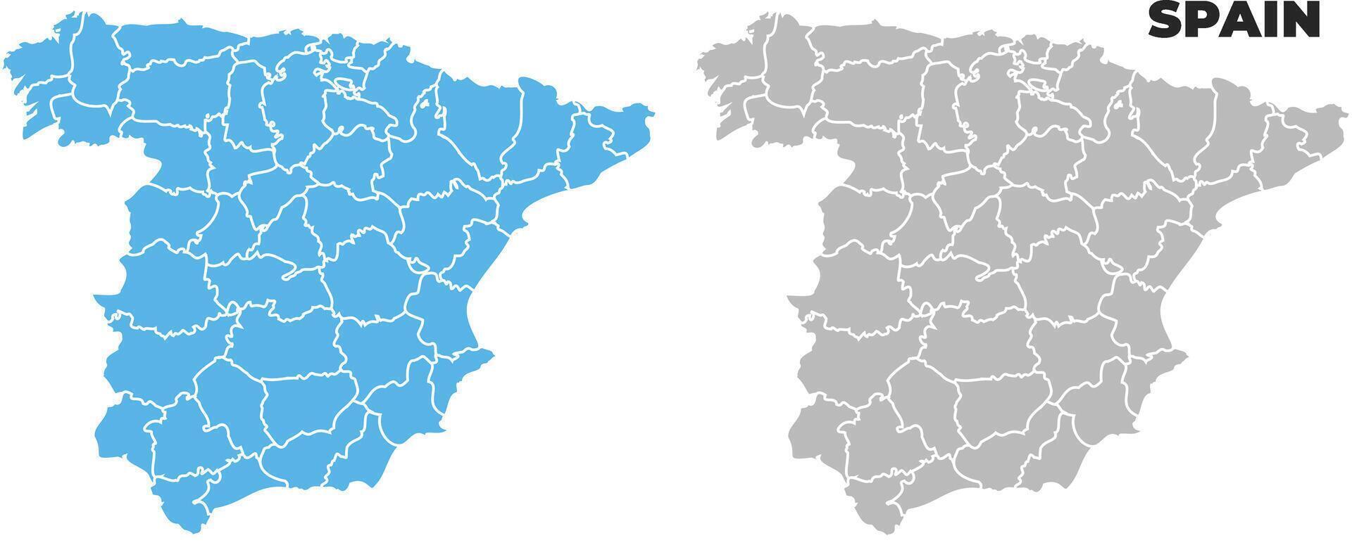 Spain simple maps flat illustration vector