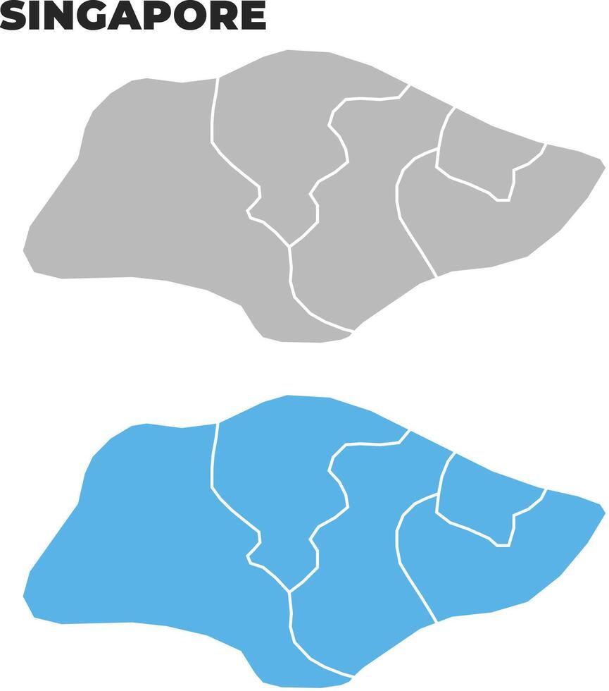 Singapore simple maps flat illustration vector