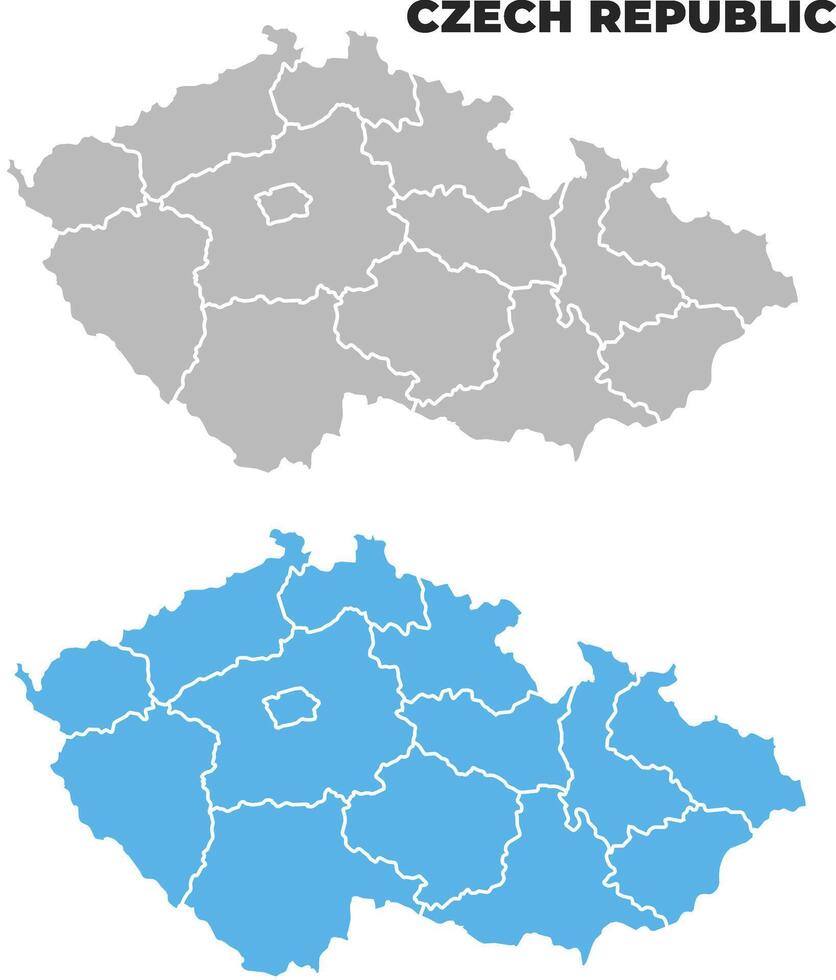 Czech Republic simple maps flat illustration vector