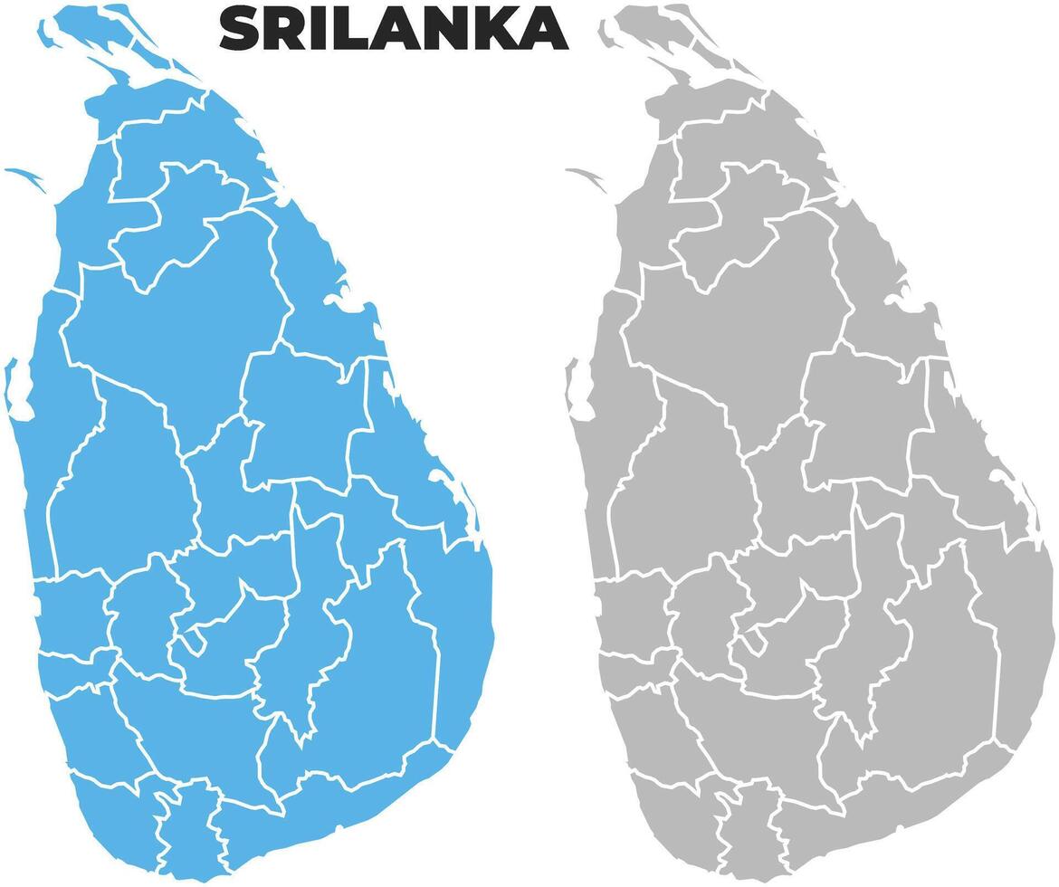 Srilanka simple maps flat illustration vector