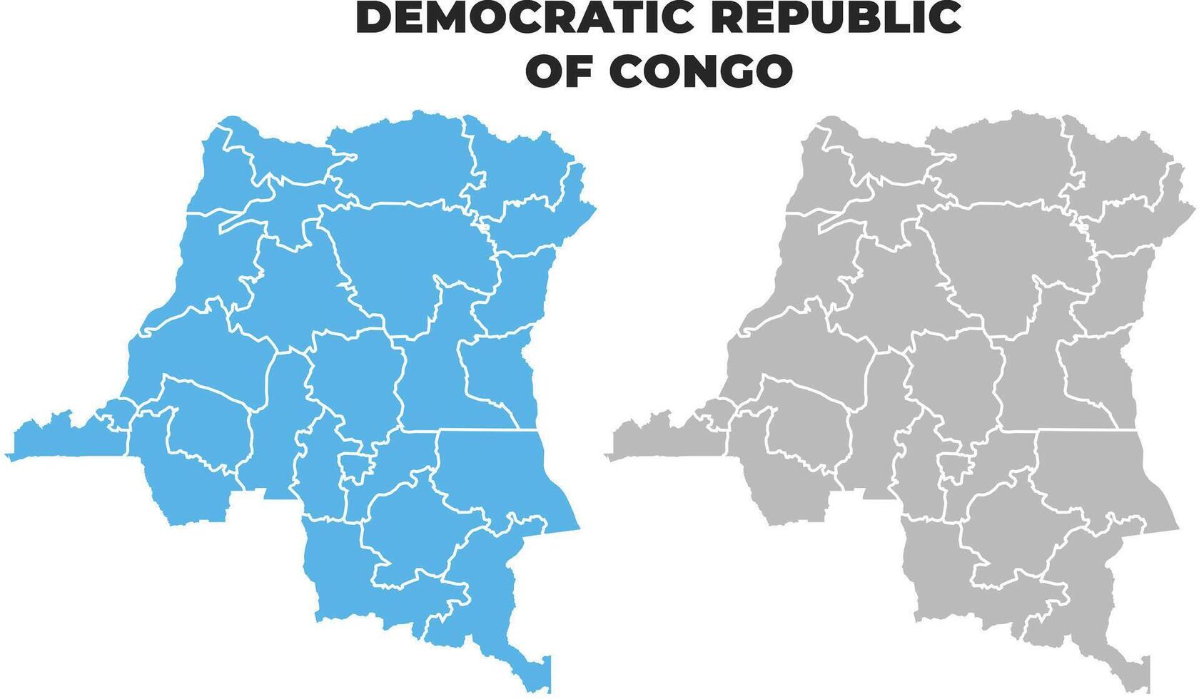 Democratic Republic of the Congo simple maps flat illustration vector