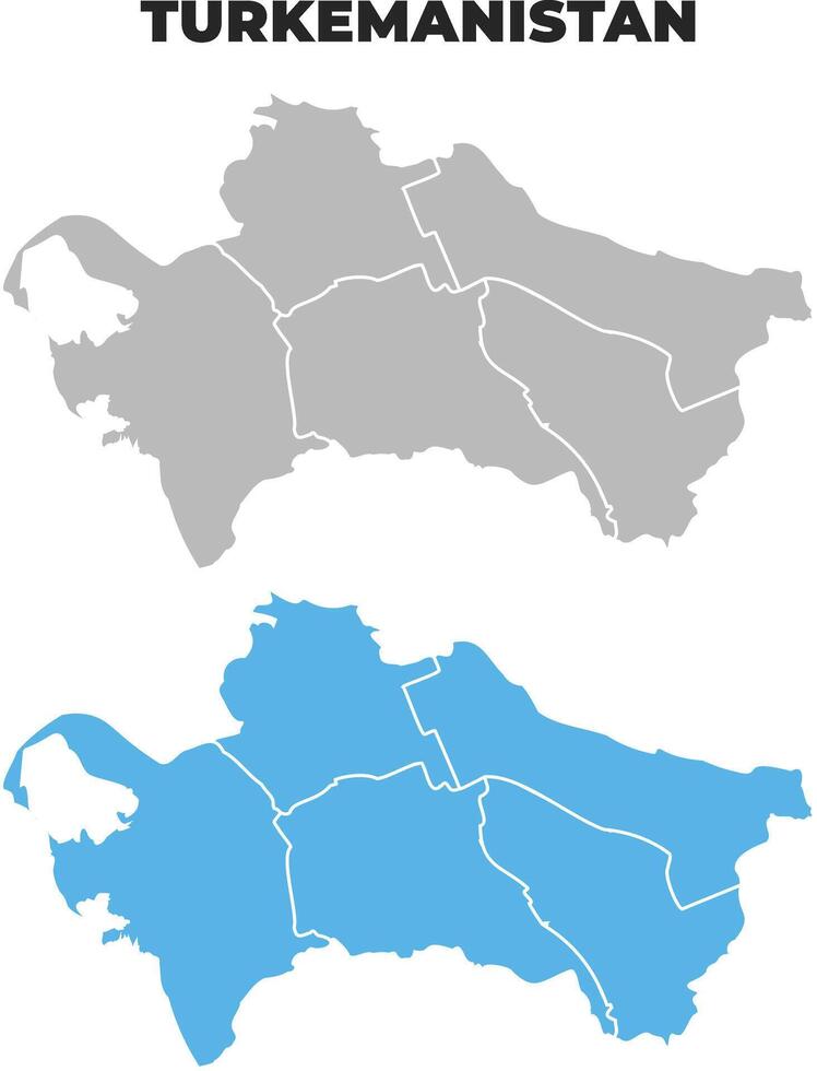 Turkmenistan simple maps flat illustration vector
