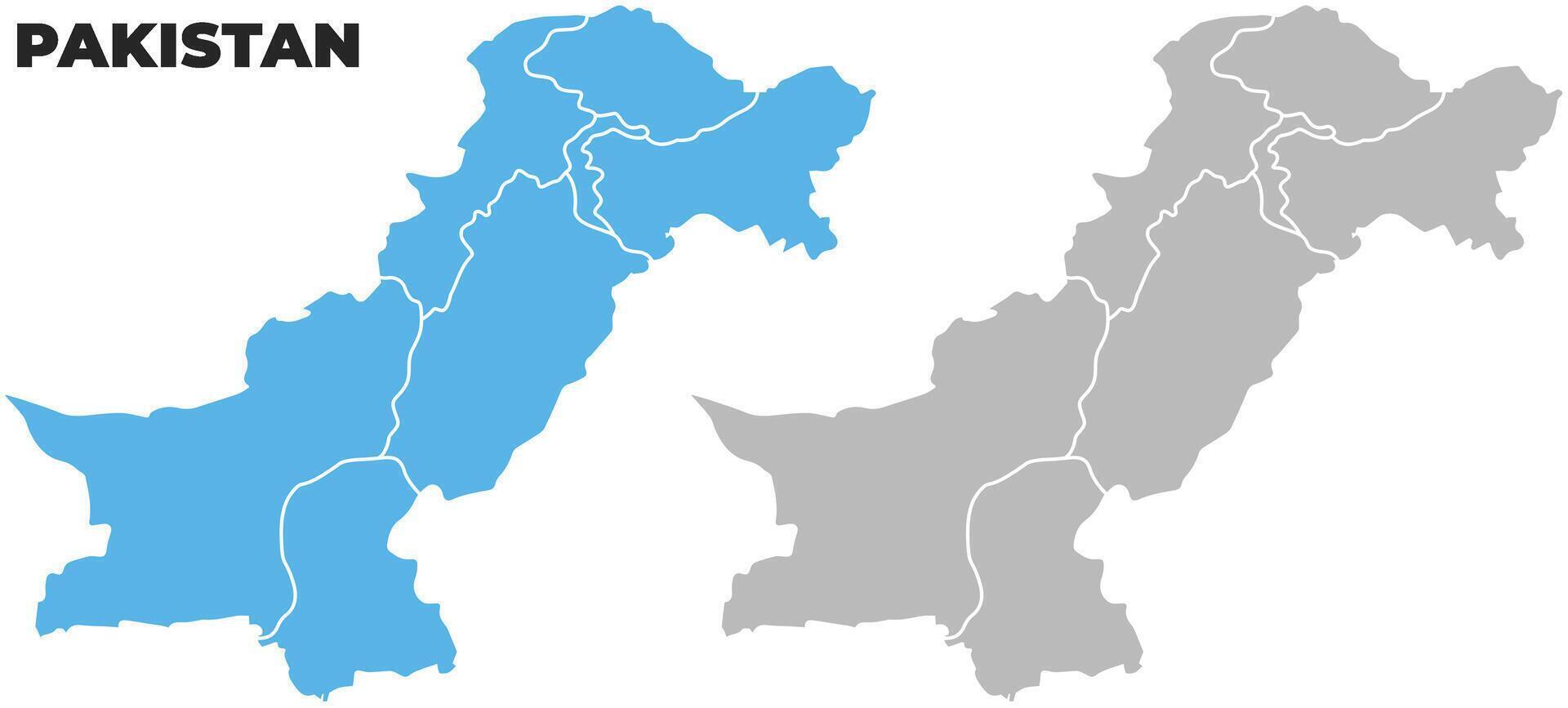 Pakistan simple maps flat illustration vector
