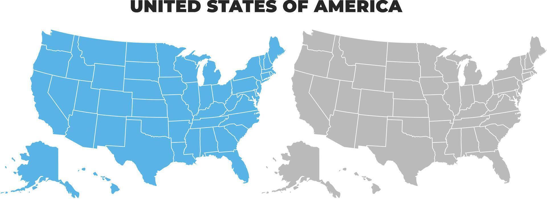 United States Of America simple maps flat illustration vector