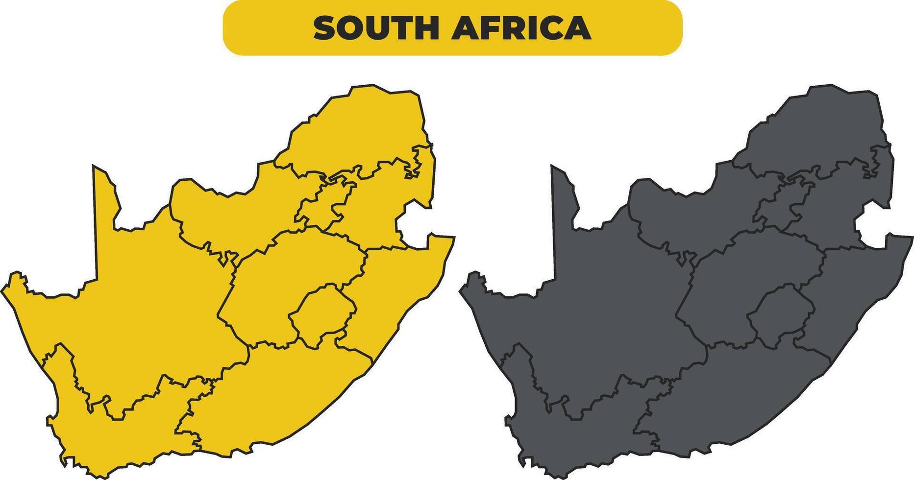 South Africa outline illustration map set vector