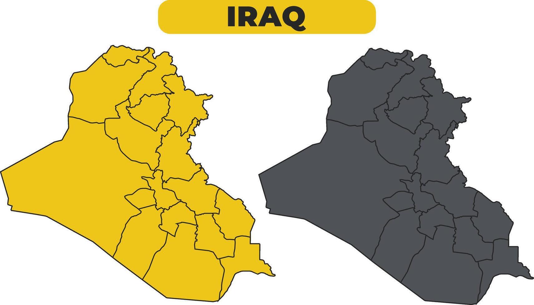 Iraq outline illustration map set vector