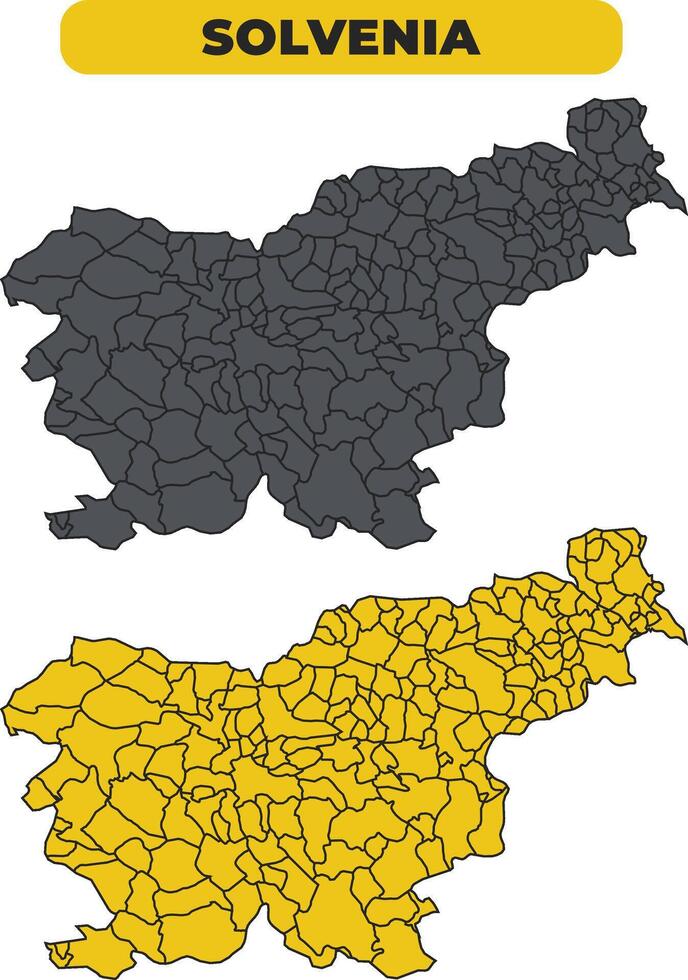 Slovenia outline illustration map set vector