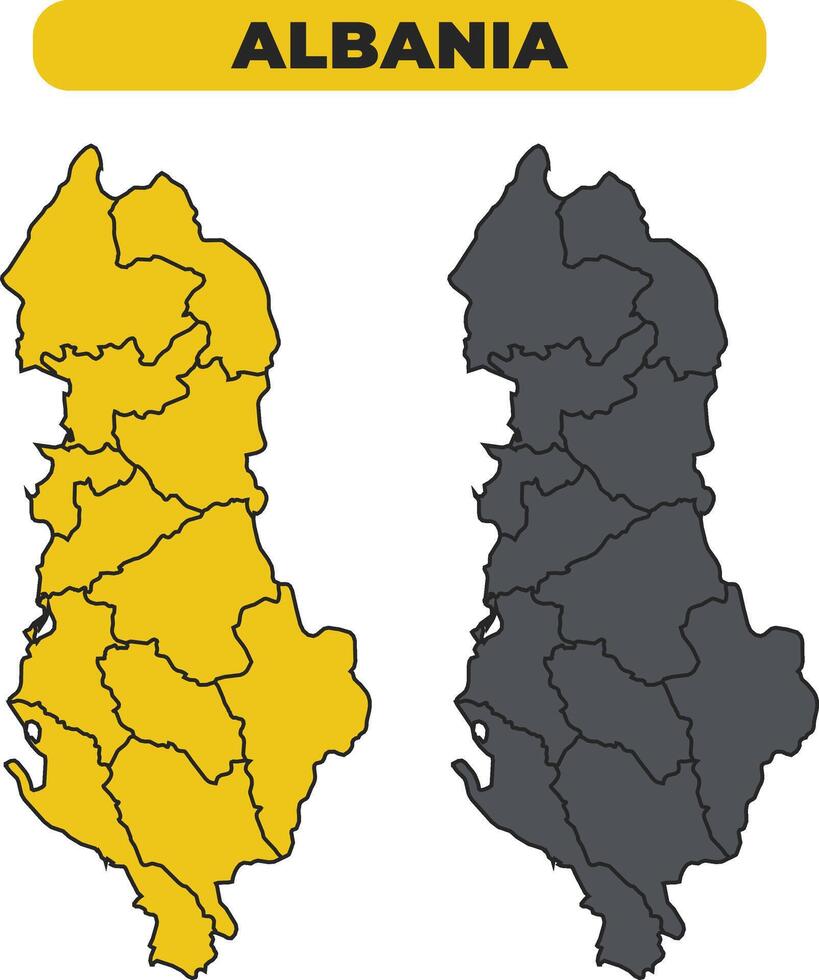 Albania outline illustration map set vector