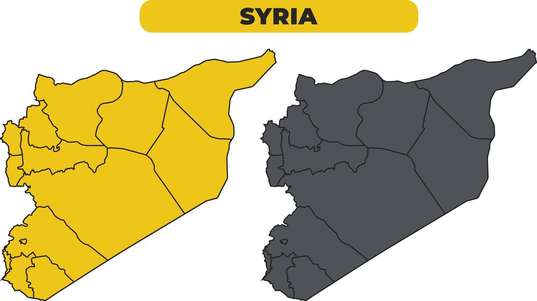 Syria outline illustration map set vector
