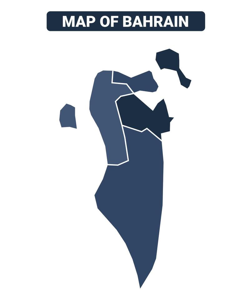 Map of Bahrain political map regions illustration vector