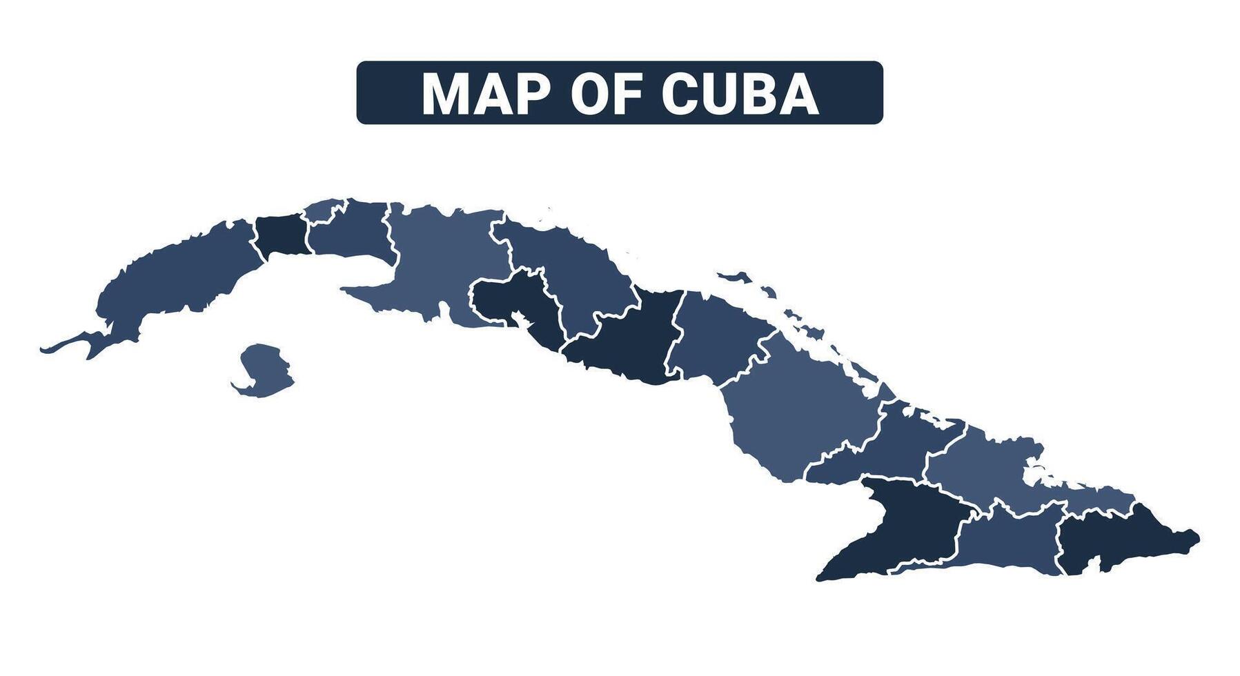 Map of Cuba political map regions illustration vector