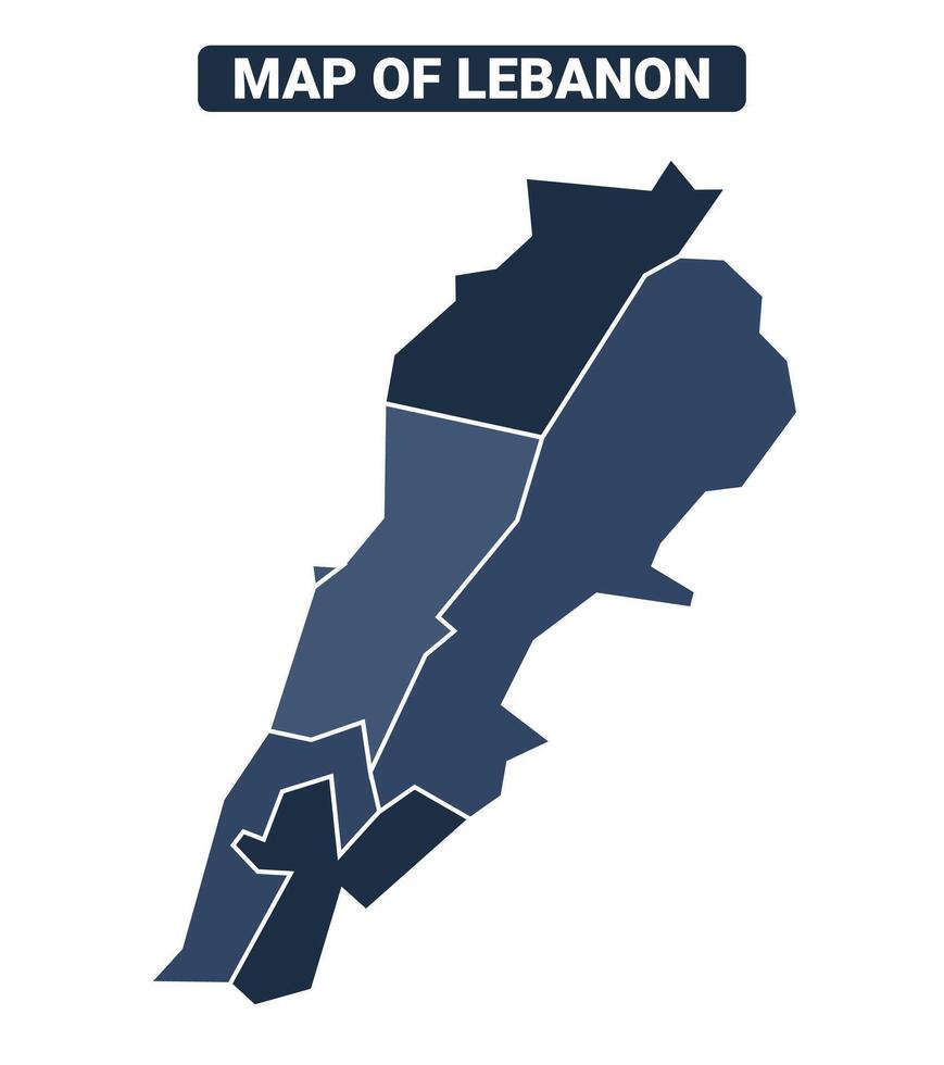 Map of Lebanon political map regions illustration vector